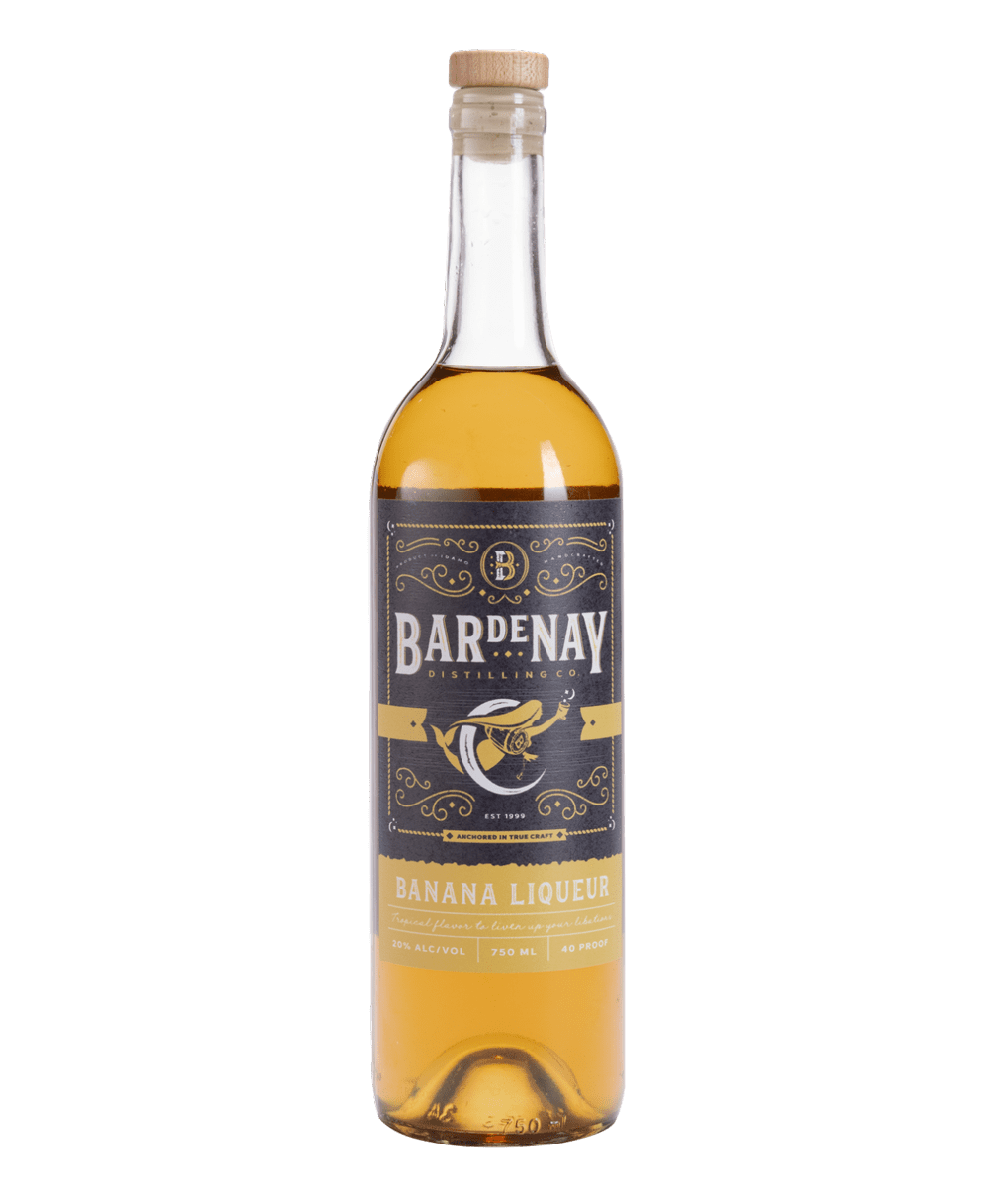 Bottle of Bardenay Banana liqueur.