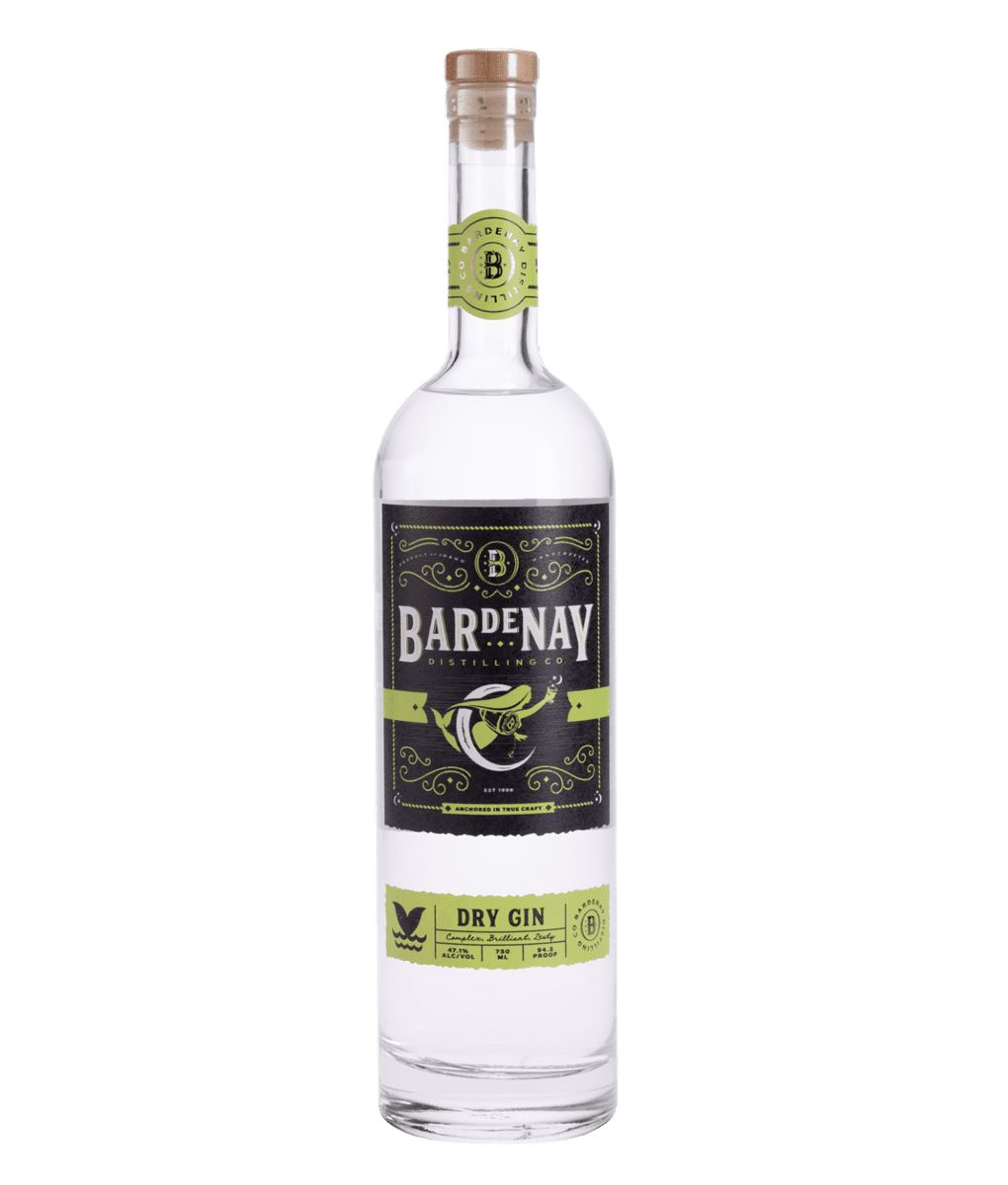 Bottle of Bardenay Dry gin.