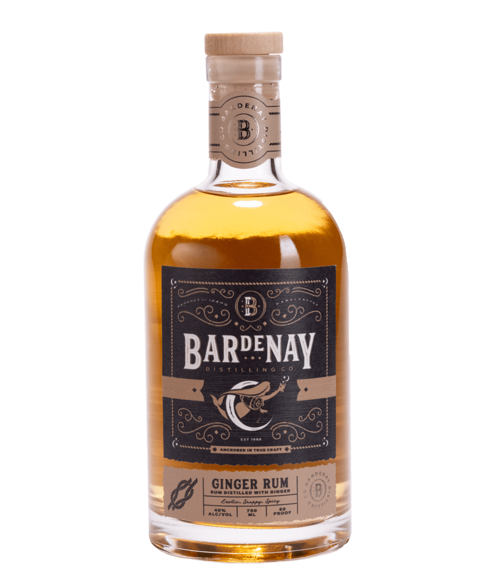 Bottle of Bardenay Ginger rum.