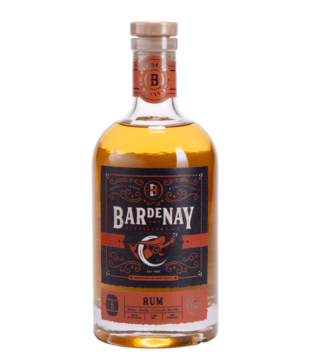 Bottle of Bardenay Rum.