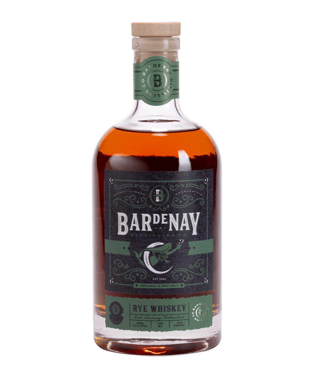 Bottle of Bardenay Rye Whiskey.
