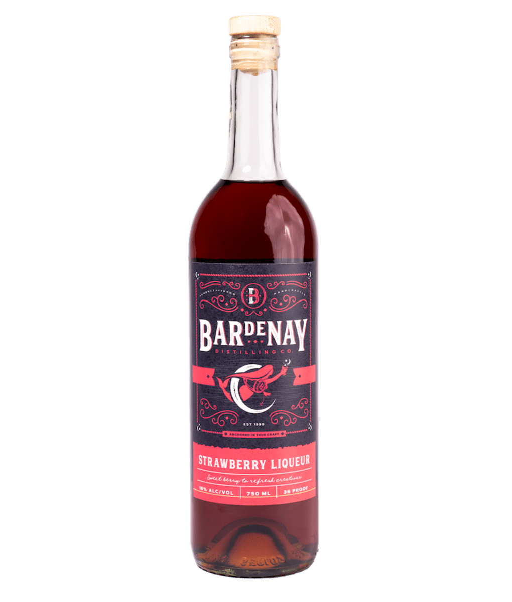Bottle of Bardenay Strawberry liqueur.