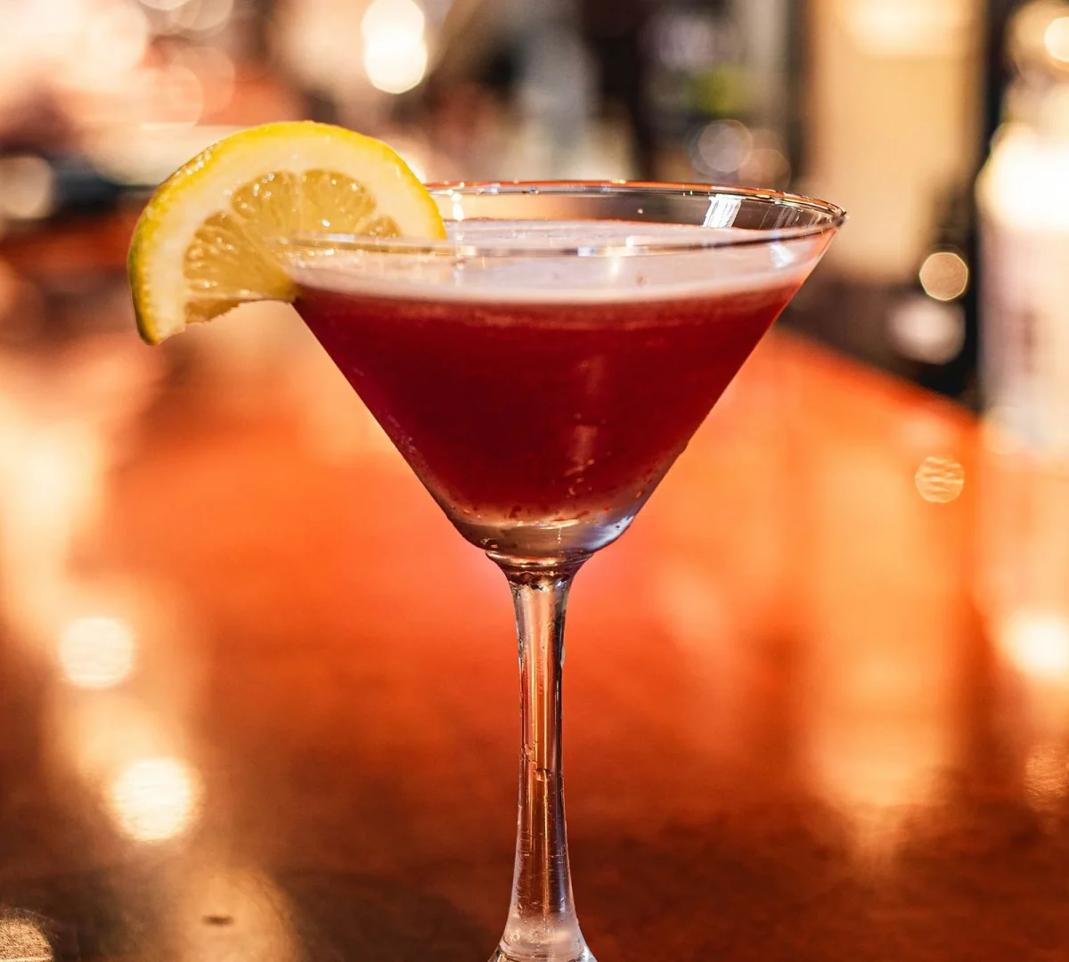 Bardenay Caribbean cassis martini cocktail in a glass.