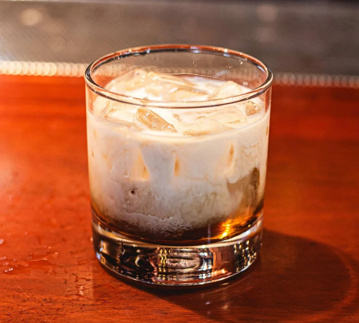 Bardenay White russian cocktail in a glass.